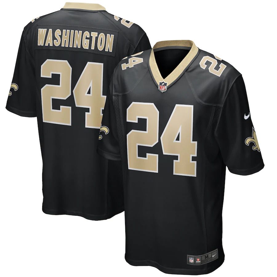 Men New Orleans Saints #24 Dwayne Washington Nike Black Game Player NFL Jersey->women nfl jersey->Women Jersey